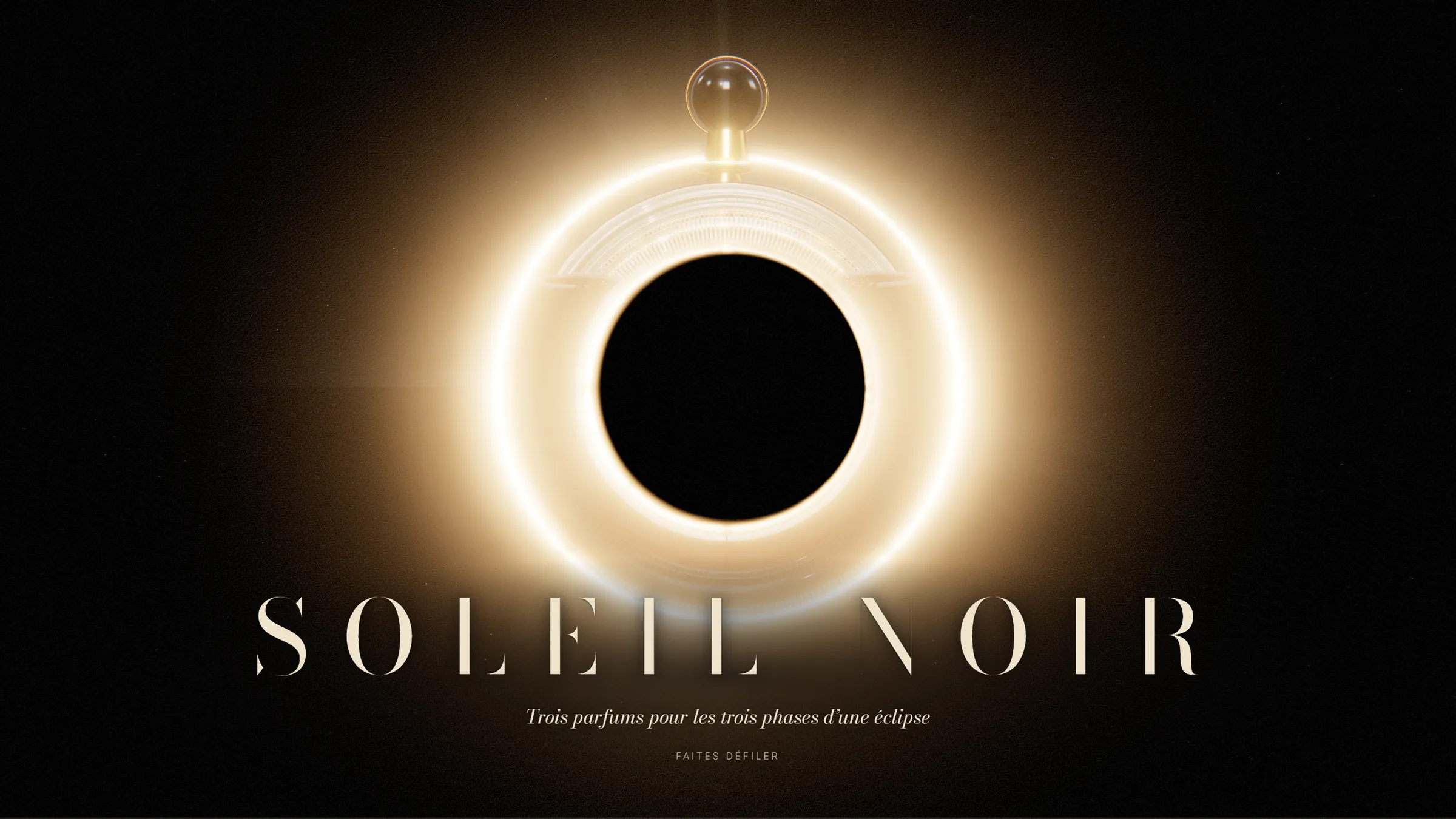 Soleil Noir : un flacon posé sur une éclipse